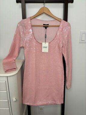 Anthropologie Bardot Pink Sequin Mini Dress. Size 8. Brand new. Pink sparkly